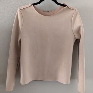 Zara Suede Elegant Cream Women's Top
